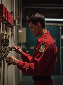 Villanyszerelő szakember javít elektromos berendezéseket, hibaelhárítás Pest megyében.